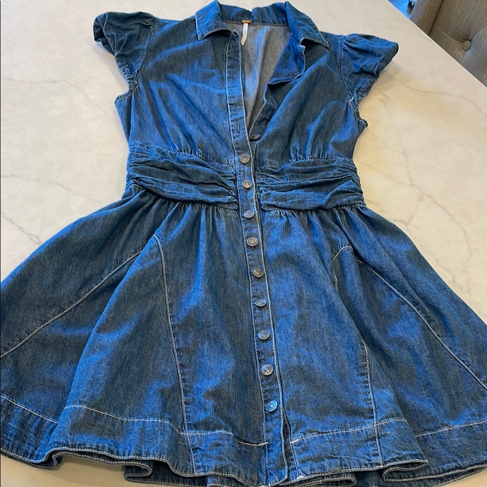Free people Chester Denim Button-Down Dress
